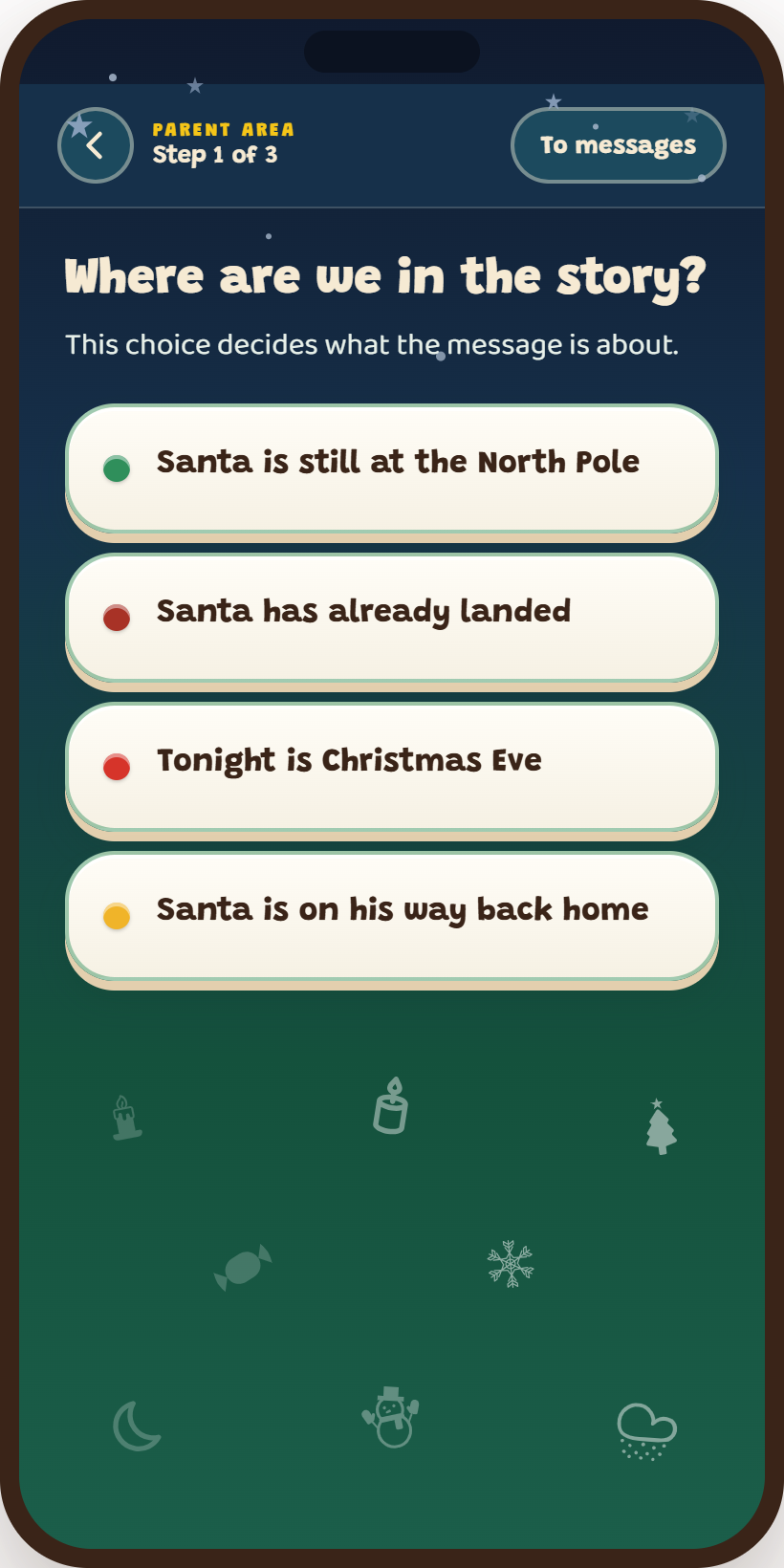 Choosing the moment before Christmas